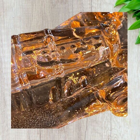 Vintage Mercedes-Benz Glass Paperweight Pink Amber - Picture 8 of 13